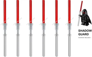 6 X OFFICIAL LEGO - SHADOW GUARD STAFF / LIGHTSABERS - TRANS RED - FAST - NEW - Picture 1 of 1