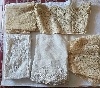  Lot  Dentelles  Anciennes Sur Tulle  18ème  19ème début 20è Voir Photos - Photo 1/4