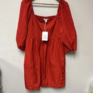 Free Assembly Womens Large L Midi Square Neck Dress Pullover Pockets New - Picture 1 of 9