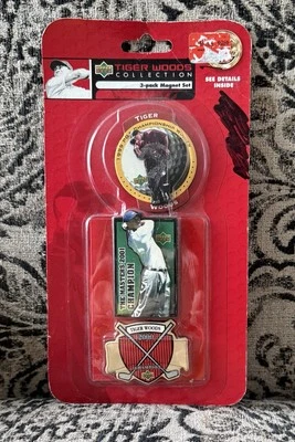 Nuevo en caja Upper Deck Tiger Woods Collection paquete de 3 imanes conjunto 2004 - Juego 1 Foto 1 de 2