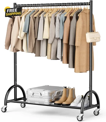 Estante de ropa de alta resistencia con ruedas para colgar ropa Foto 1 de 4