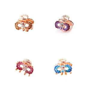 4Pcs Mini Crystal Rhinestone Hair Claw Clips Hair Grippers Hair Clamps Bangs ... - Picture 1 of 7