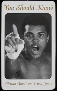 1996 You Should Know African American Trivia Game Card featuring Muhammed Ali - Picture 1 of 2