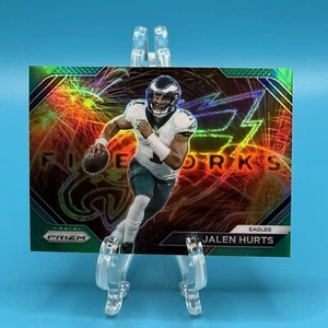 2023 Panini Prizm Football - Fireworks Green Prizm #F-1 Jalen Hurts Philadelphia - Picture 1 of 2