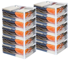 Clear Vinyl Zippered Storage Bags 20 x 23 x 8 Inch 10-Pack - Picture 1 of 4