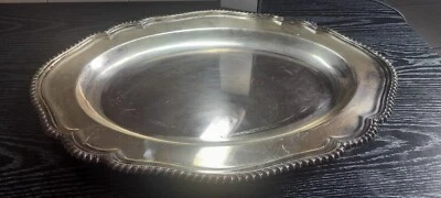   Antique Silver Plated On Copper Oval  Tray  England 1880  - Image 1 of 4