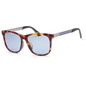 NEW Gucci GG0695SA 003 Men Sunglasses Havana Ruthenium Frame/Blue Lenses 56mm - Picture 1 of 6
