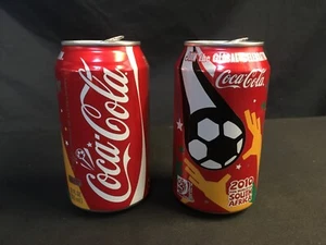 Zwei Coca-Cola 12 Unzen Softdrink Dosen - WM 2010 Südafrika - geöffnet - Bild 1 von 5