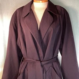 Vintage 80’s deep navy blue Christian Dior trench coat Size medium shoulder pads - Picture 1 of 9