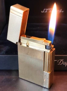 ST.dupnt Dupont gas lighter Gatsby gold stripe line 2s No Box Ignition confirmed - Picture 1 of 9