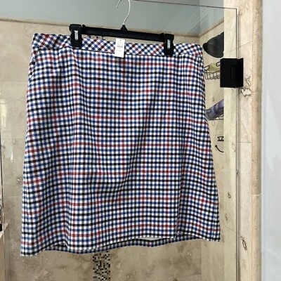 Talbots Black Red White Blue  Plaid A Line Skirt Women’s 16w 16 W Nwt New - Image 1 of 4