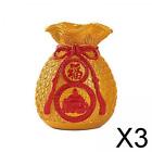 3x Chinese New Year Decoration Feng Shui Lucky Bag Vase For Bedroom Office