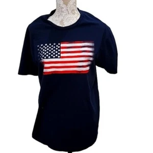 General Standard T-shirt Black American Flag Made in the USA Men's XL - Picture 1 of 4