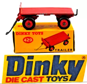 Dinky Meccano 250/429 ROT 2-Achs Flachbett BARM/LKW Schleppanhänger mit BOX - Bild 1 von 14