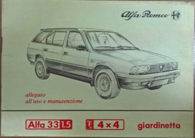 ALFA ROMEO ALFA 33 1.5 4x4 GIARDINETTA ALLEGATO LIBRETTO USO E MANUTENZIONE 1984 - Immagine 1 di 4