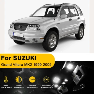 Kit de paquete de luces interiores LED para SUZUKI Grand Vitara MK2 1999-2005 12X+HERRAMIENTA Foto 1 de 4