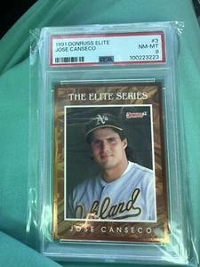 Donruss Elite #3 1991 José Canseco, Oakland Athletics,/10.000 PSA 8 casi nuevo-como nuevo - Imagen 1 de 2