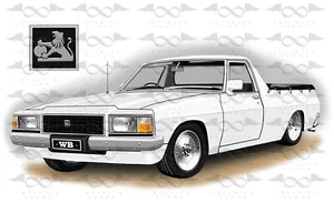 Holden WB Ute WHITE flag/banner 150cm x 90cm NEW - Picture 1 of 4