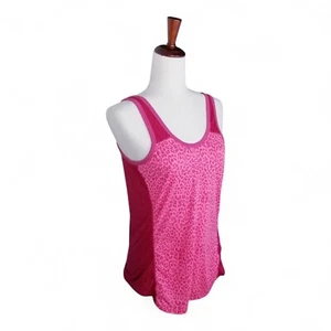 NIKE Dri-Fit Womens Size Pink Leopard Print Tennis Activewear Tank Top - Size - Picture 1 of 7