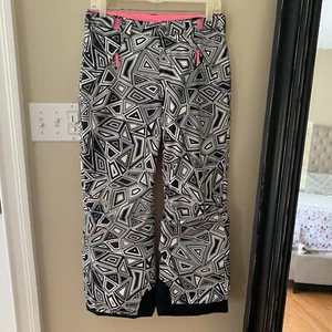 THE NORTH FACE Girls FREEDOM Graphite Black White Pink SNOW PANTS Size L 14/16 - Picture 1 of 14