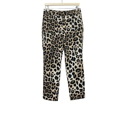 Banana Republic Brown Animal Print Hayden Pants Polyester Pull On Size Small - Image 1 of 4