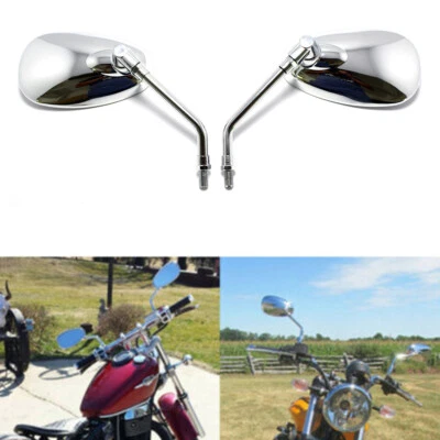 Espejos retrovisores cromados para moto 10 mm para Honda Shadow Aero 750 Yamaha V Star Foto 1 de 4