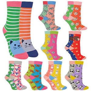 2 Pack Animal Pattern Socks for Girls | Miss Sparrow | Soft Bamboo Kids Socks - Picture 1 of 23
