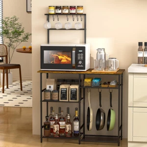 Baker's Rack for Kitchen with Storage, Microwave Stand with Adjustable Shelves, - Picture 1 of 7