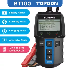 TOPDON BT100-E 12V Automotive Alternator Tester Digital Auto Battery Analyzer UK - Picture 1 of 10