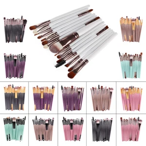 15Pcs Cosmetic Beauty Makeup brush Tools Soft Natural-Synthetic Brushes Kit - Imagen 1 de 8