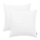 Faux Leather Throw Pillow Covers 16 X 16 Inches White Leather Pillow Covers P...