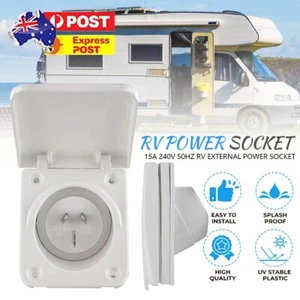 10A 15A Caravan Inlet Outlet Camper Motor Home Power Socket White 240V 50Hz - Picture 1 of 22