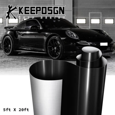 For Porsche Car Paint Protect Vinyl Wrap Film Sticker Decal Sheet Roll Gloss BK - Image 1 of 4
