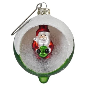 Retro Green Santa Indent Ornament - Picture 1 of 2