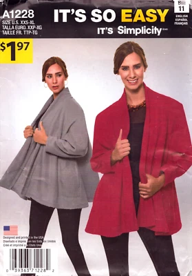It's So Easy It's Simplicity 1228 ~ Misses' Fleece Swing Jacket  Sizes: XXS - XL - Image 1 of 4