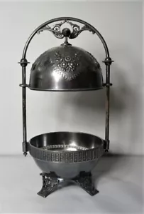Unique & Rare 19th C. MERIDAN Hand-Engraved Silverplate Butter Pickle Castor - Picture 1 of 10