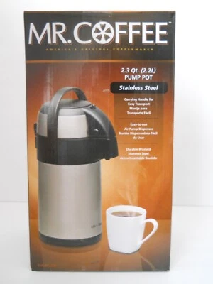 Mr. Cafetera Bomba Olla 2.3 Cuartos Acero Inoxidable Jarra Termo Dispensador Foto 1 de 4