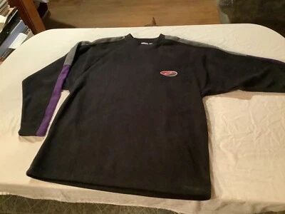 Jersey de terciopelo negro marca "BIKE" de colección años 90 para hombre talla L mangas moradas y grises Foto 1 de 4
