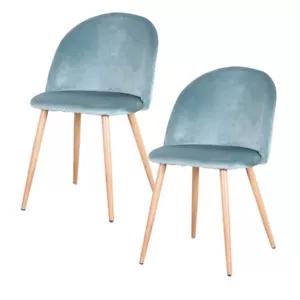 Pack 2 Sillas de Comedor Acolchadas con Cubierta de Terciopelo Diseño Moderno - Imagen 1 de 11