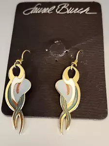Vintage Laurel Burch "Everlasting Lily" Cloisonné Enamel G.T. French Hook~ NOS! - Picture 1 of 16