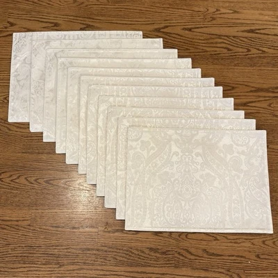 Ralph Lauren Home Thoroughbred Paisley Cotton Blend Placemats 18"x13" (12) NEW - Image 1 of 4