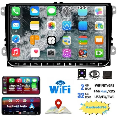 Android 14 Carplay Autoradio GPS NAVI RDS Für VW GOLF 5 6 Touran EOS Tiguan Polo - Bild 1 von 4