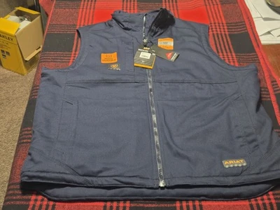 NWT Ariat Men's Navy Canvas Xl Vest - Image 1 of 4