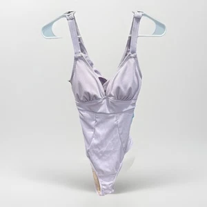NEW CupShe Women’s Small Lilac Ribbed V-Neck One Piece New With Tags - Picture 1 of 21