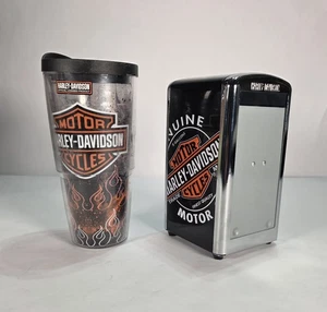 Harley Davidson Official Licensed Serviettenhalter & Tervis 24 oz Vintage Tumbler  - Bild 1 von 15
