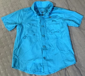 Reel Legends Vented Short Sleeve Button Down Shirt Boy's 4 Blue - Picture 1 of 4