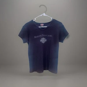 Camisa Harley Davidson 2003 para mujer con estampado de gofres recortada XL hecha en EE. UU. - Imagen 1 de 9