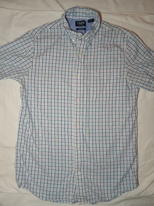 CHAPS Ralph Lauren Shirt Mens Small S Stretch Fit Check Button Up Short Sleeve - Picture 1 of 10