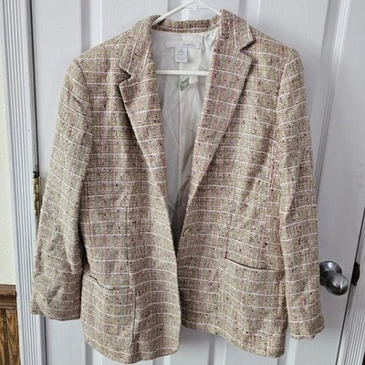 Marshall Field’s Blazer Silk Blend Tweed Women's Sz 12 Colorful Preppy Old Money - Image 1 of 4
