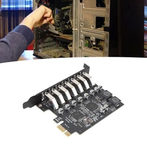 USB3.2 GEN1 5Gbps PCIe Expansion Card For Windo-ws 10 11 7 Ports High Speed NEW - Afbeelding 1 van 12
